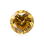 0.53 Carat Fancy Intense Orange Yellow Round Brillant Diamond SI1 GIA