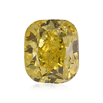 1.00 Carat Fancy Vivid Yellow Cushion Diamond SI2 GIA