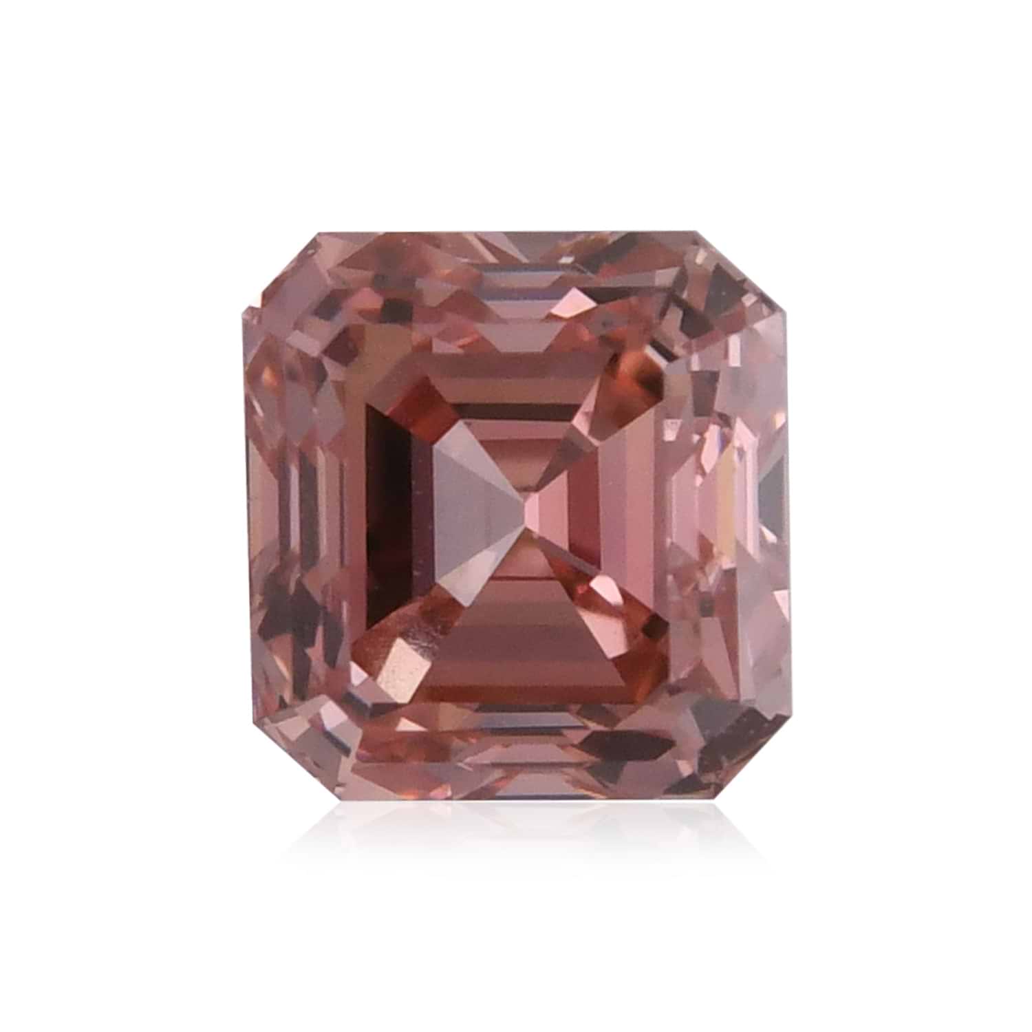 0.83 Carat Fancy Intense Orangy Pink Asscher Argyle Diamond VS1 GIA