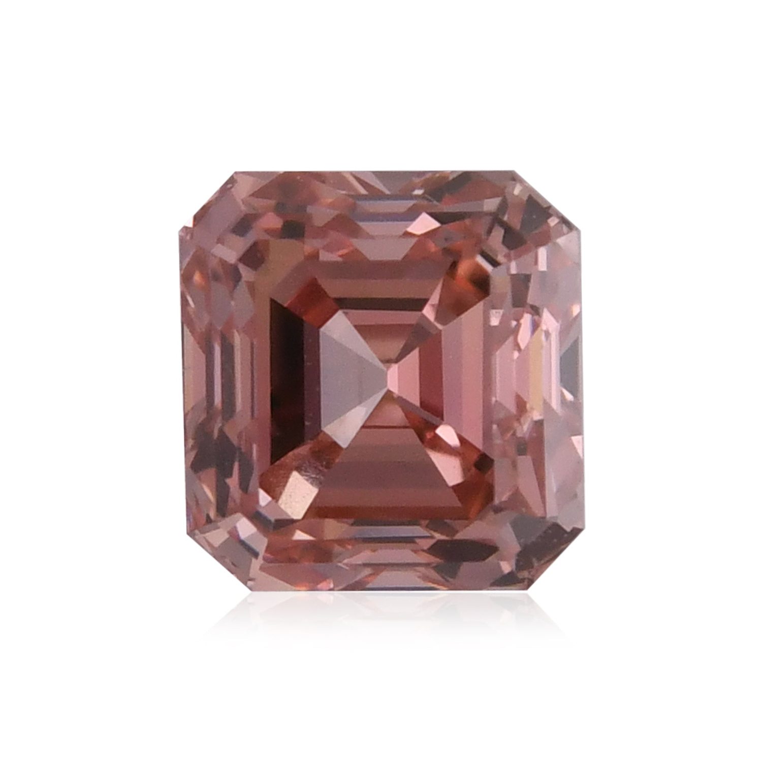 0.83 Carat Fancy Intense Orangy Pink Asscher Argyle Diamond VS1 GIA