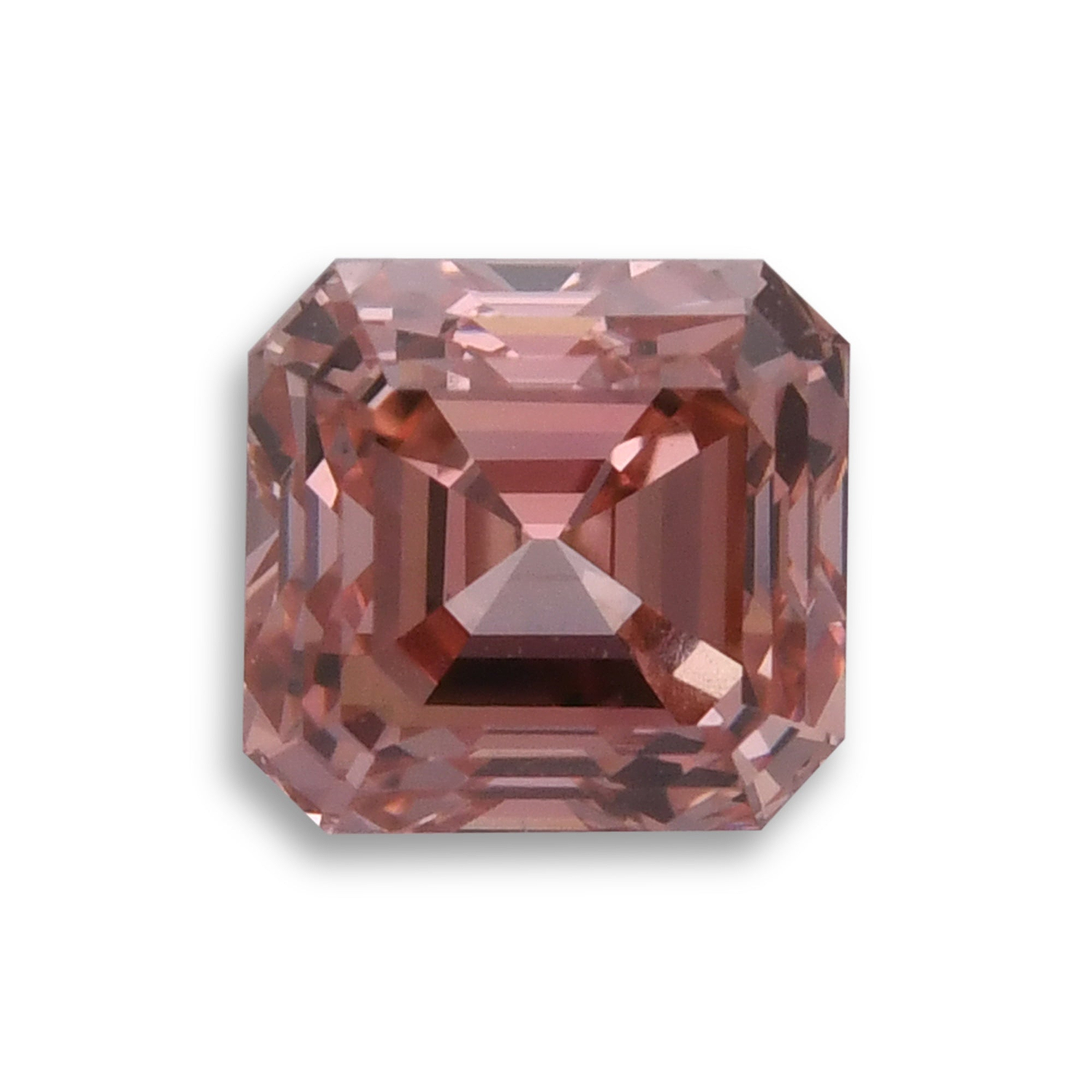 0.83 Carat Fancy Intense Orangy Pink Asscher Argyle Diamond VS1 GIA