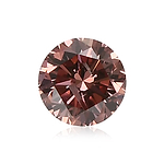 0.18 Carat Fancy Deep Brownish Orangy Pink Round Brillant Diamond I2 GIA