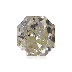 0.76 Carat Light Yellow Green Radiant Diamond I2 GIA