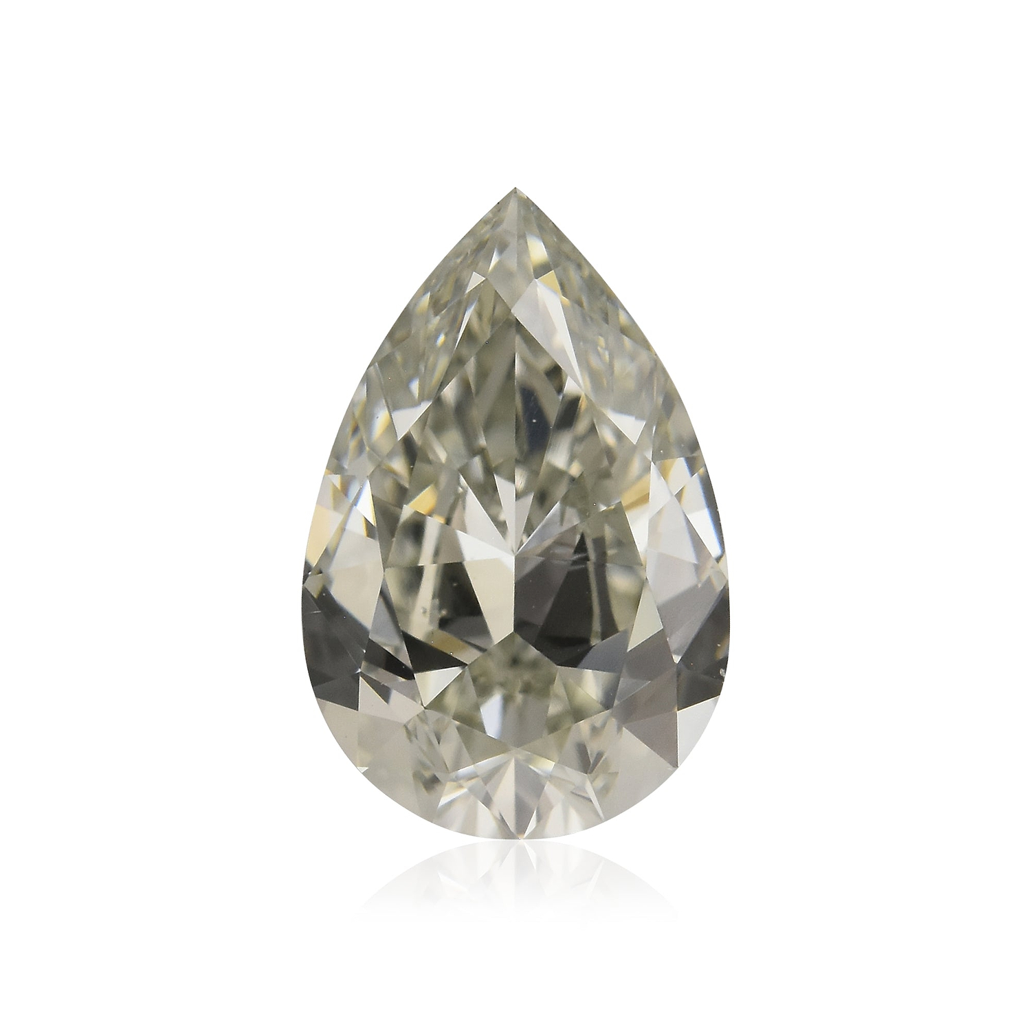 0.70 Carat Light Green Pear Diamond VS2 GIA