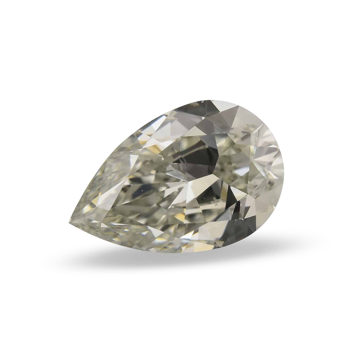 0.70 Carat Light Green Pear Diamond VS2 GIA