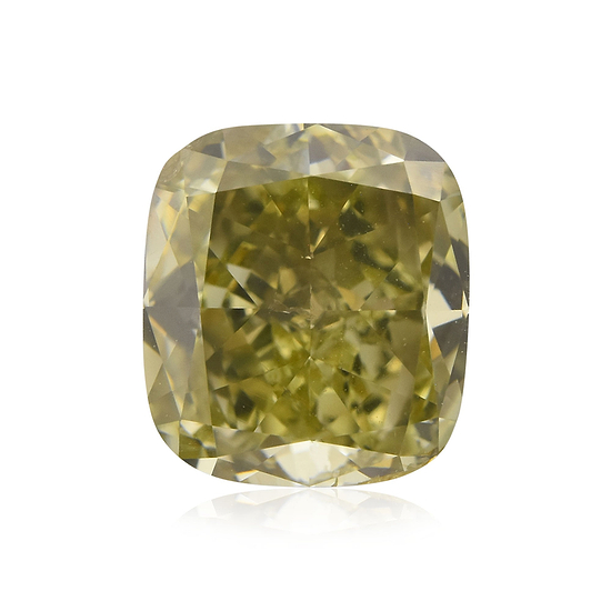 1.88 Carat Fancy Deep Green Yellow Cushion Diamond (SI2) GIA