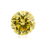 0.24 Carat Fancy Intense Yellow Round Brillant Diamond I1 GIA