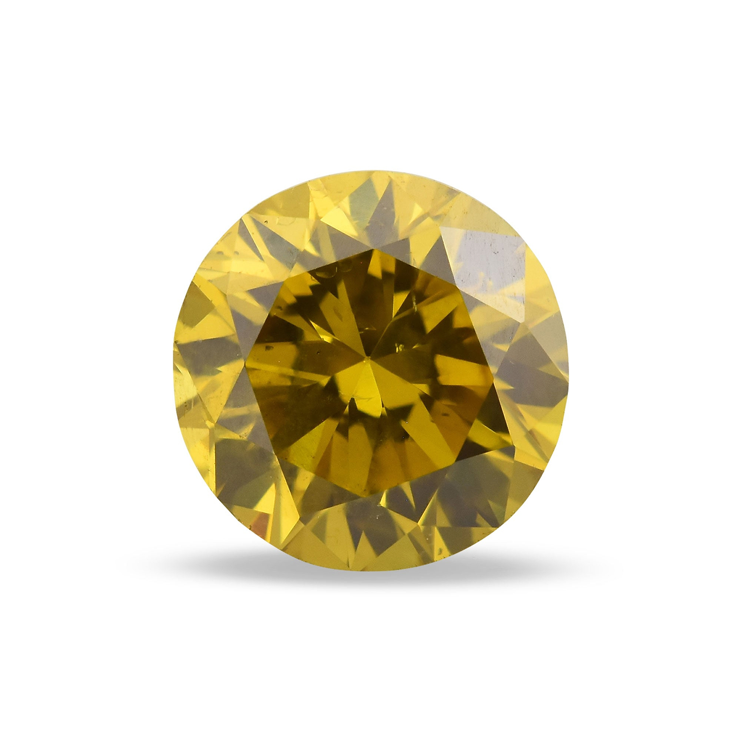 0.80 Carat Fancy Deep Brownish Yellow Round Brillant Diamond (SI2) GIA