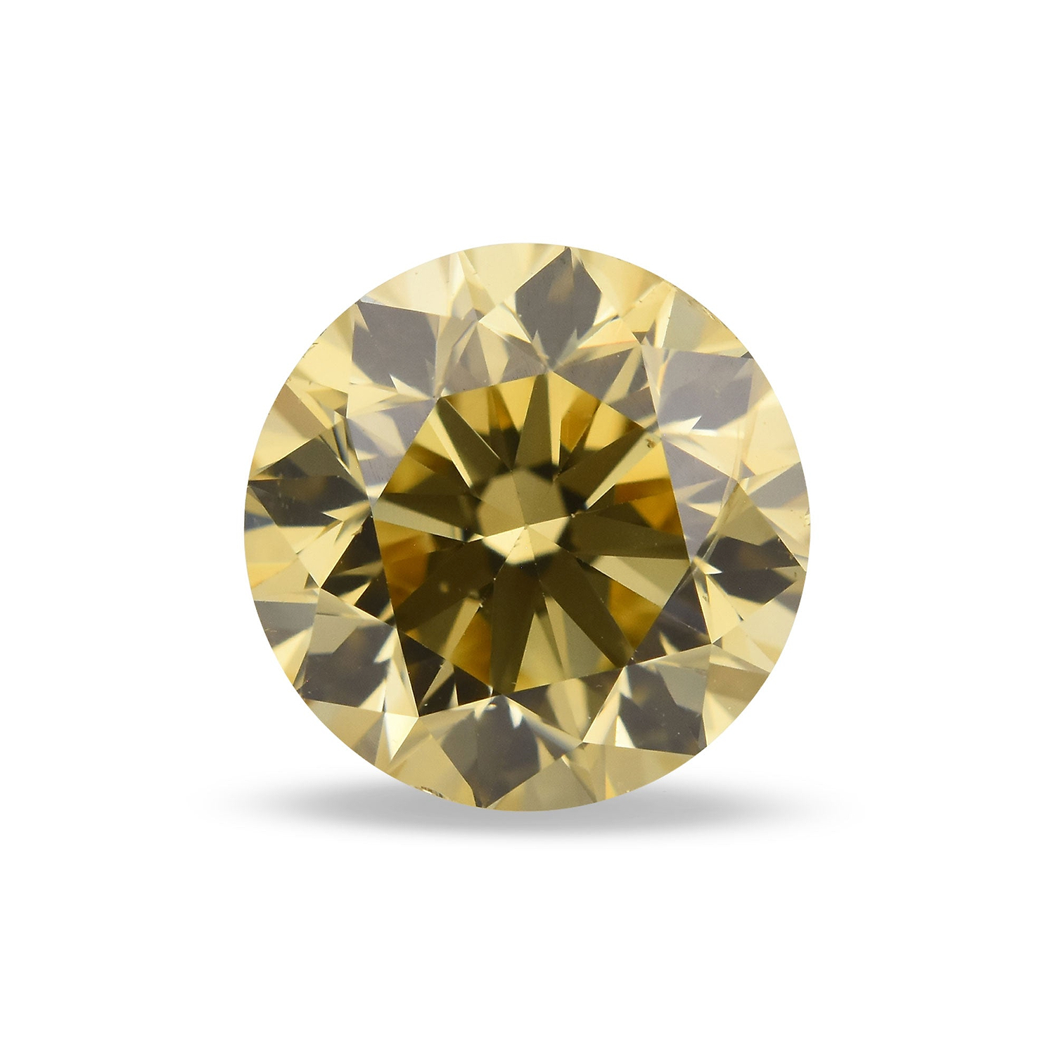0.96 Carat Fancy Brownish Greenish Yellow Round Brillant Diamond SI2 GIA