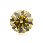 0.96 Carat Fancy Brownish Greenish Yellow Round Brilliant Diamond SI2 GIA