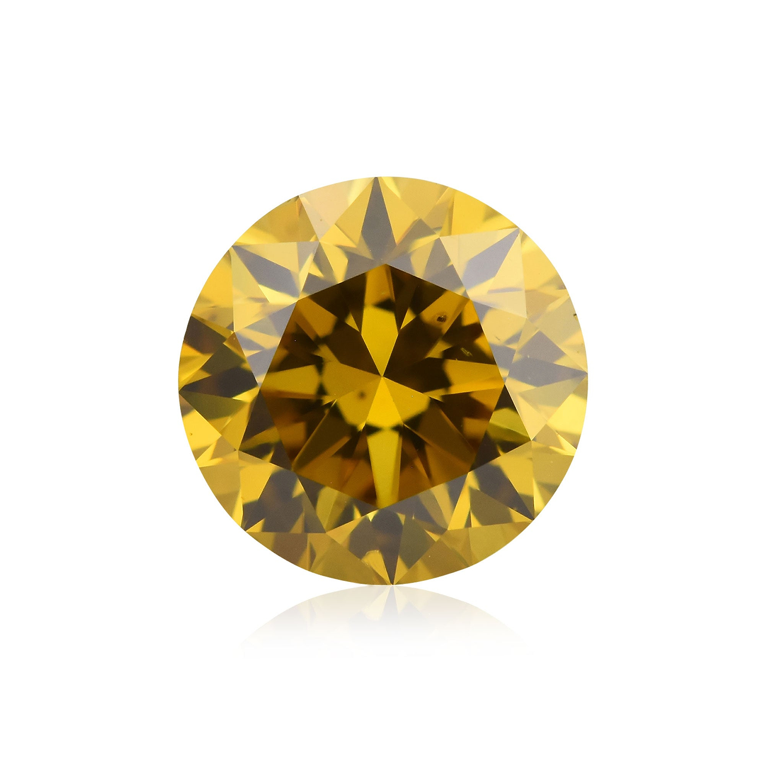 1.02 Carat Fancy Deep Brownish Orange Round Brillant Diamond SI2 GIA
