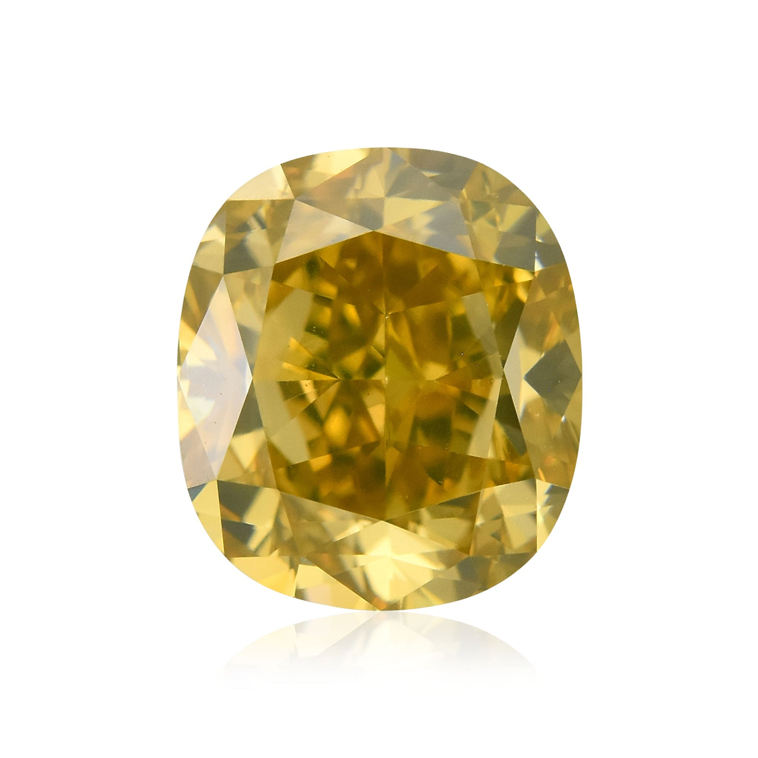 1.10 Carat Fancy Deep Brownish Greenish Yellow Cushion Diamond VS1 GIA