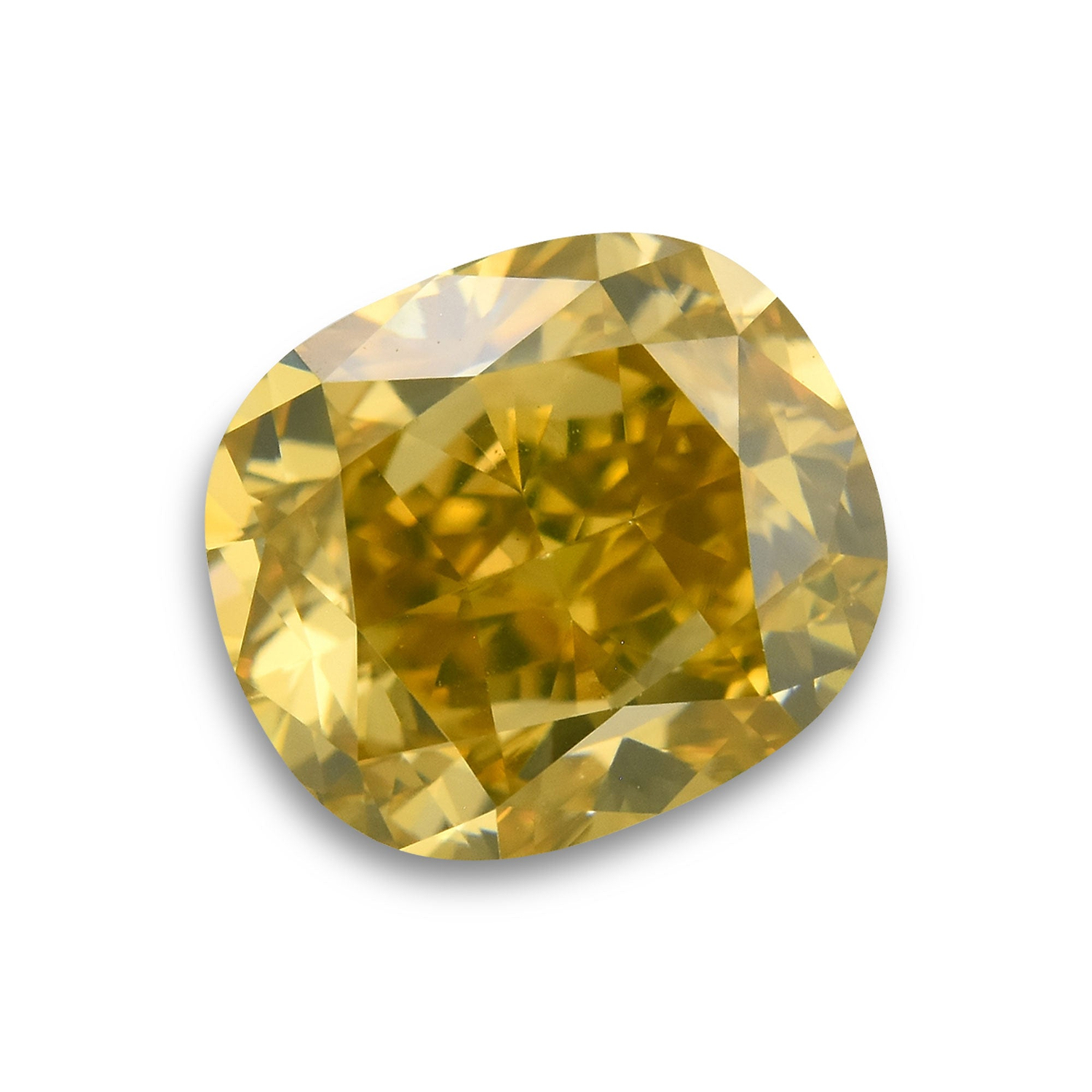 1.10 Carat Fancy Deep Brownish Greenish Yellow Cushion Diamond VS1 GIA