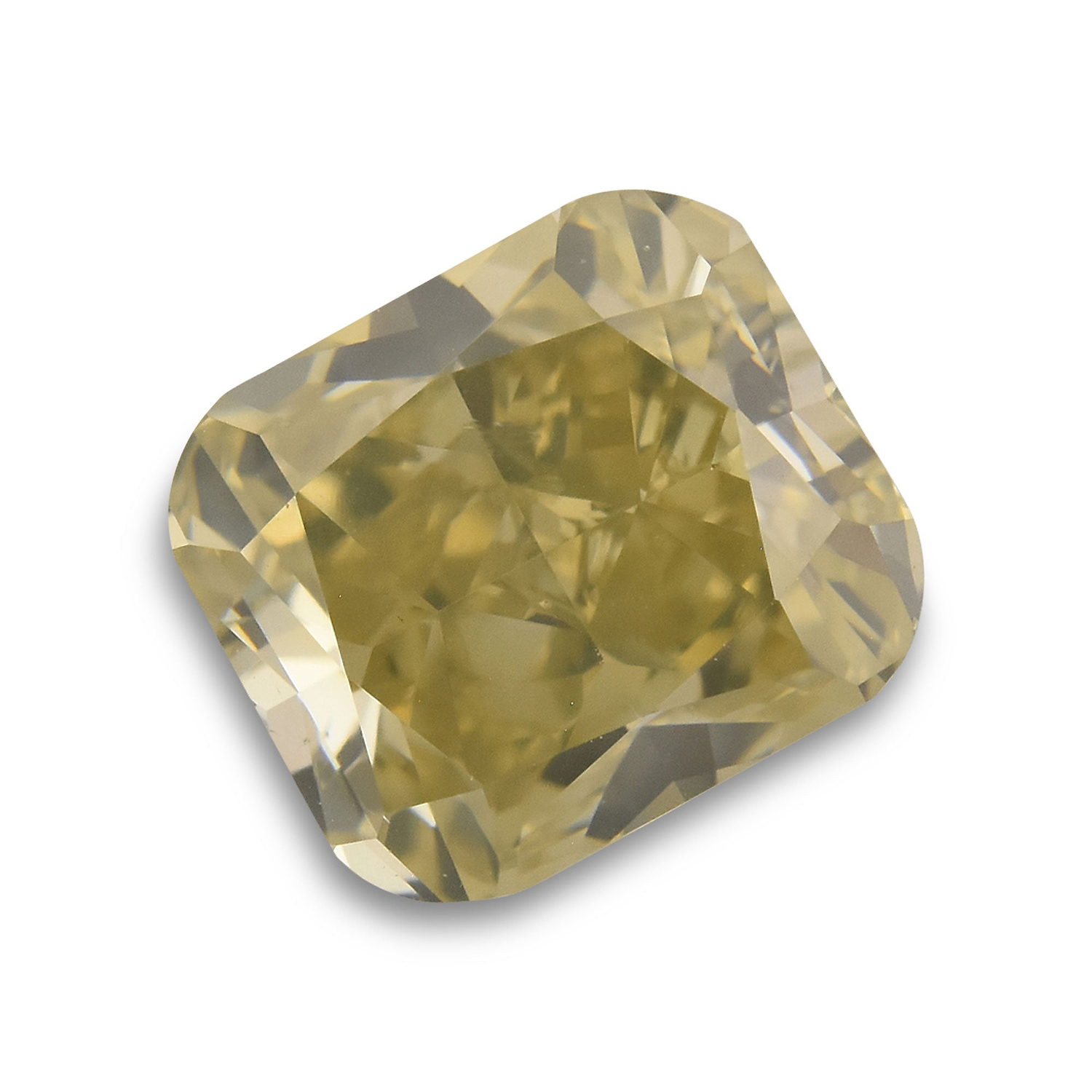 1.17 Carat Fancy Brownish Greenish Yellow Cushion Diamond (I1) GIA