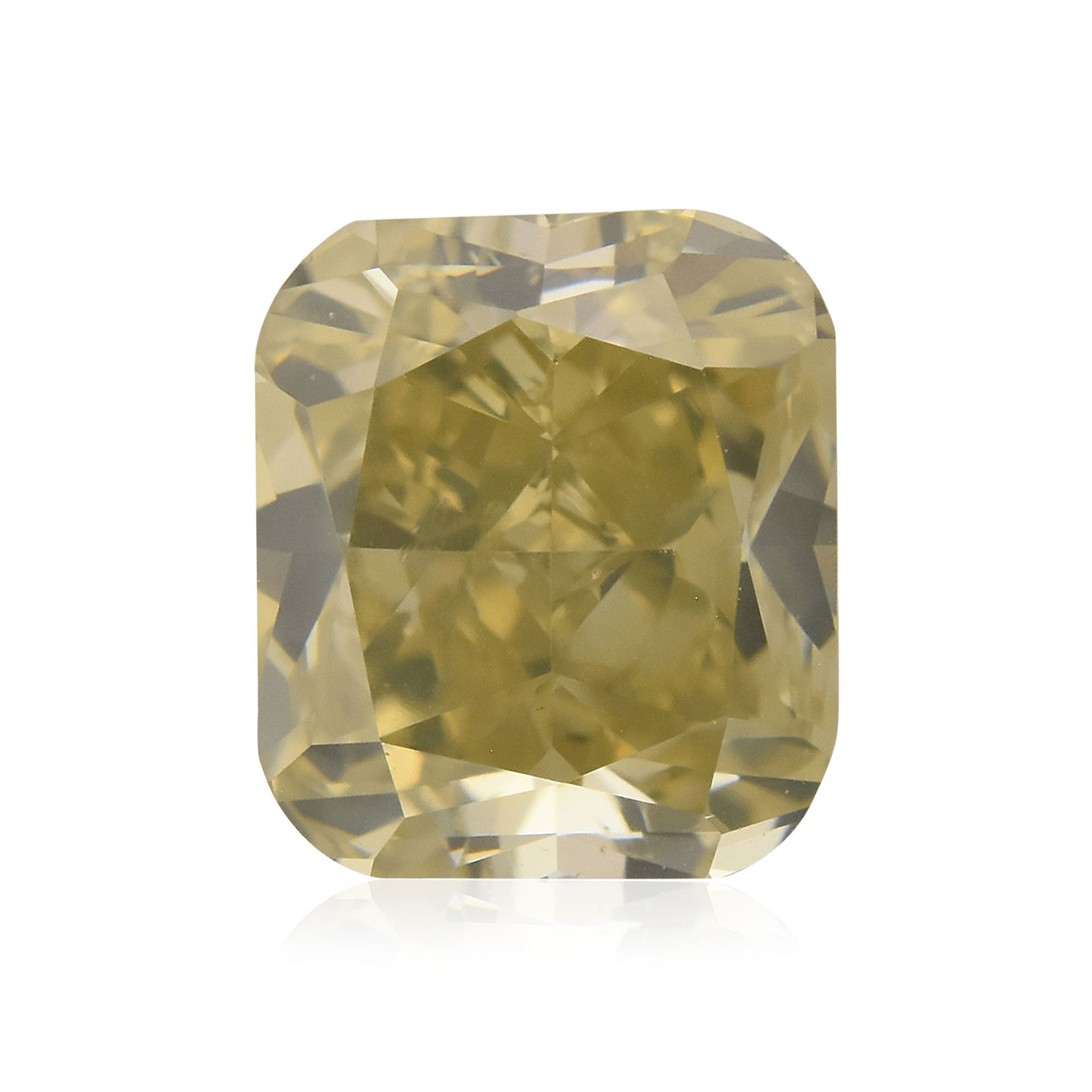 1.17 Carat Fancy Brownish Greenish Yellow Cushion Diamond (I1) GIA