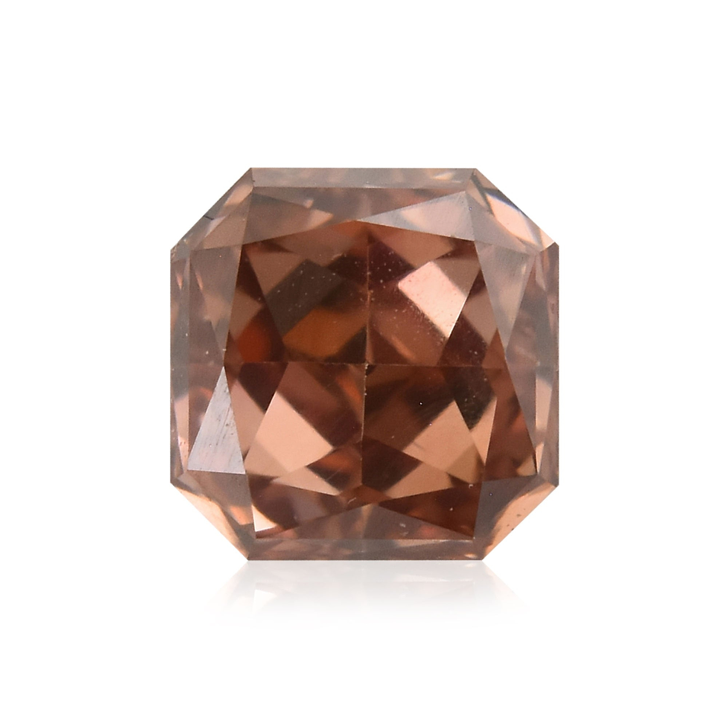 0.38 Carat Fancy Deep Orangy Pink Radiant Diamond (VS2) GIA