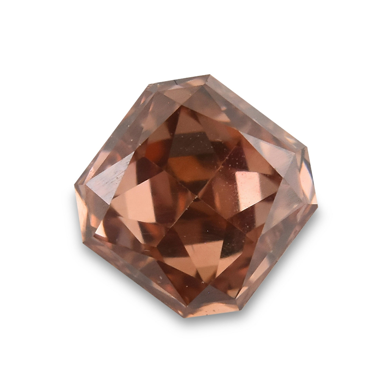 0.38 Carat Fancy Deep Orangy Pink Radiant Diamond (VS2) GIA