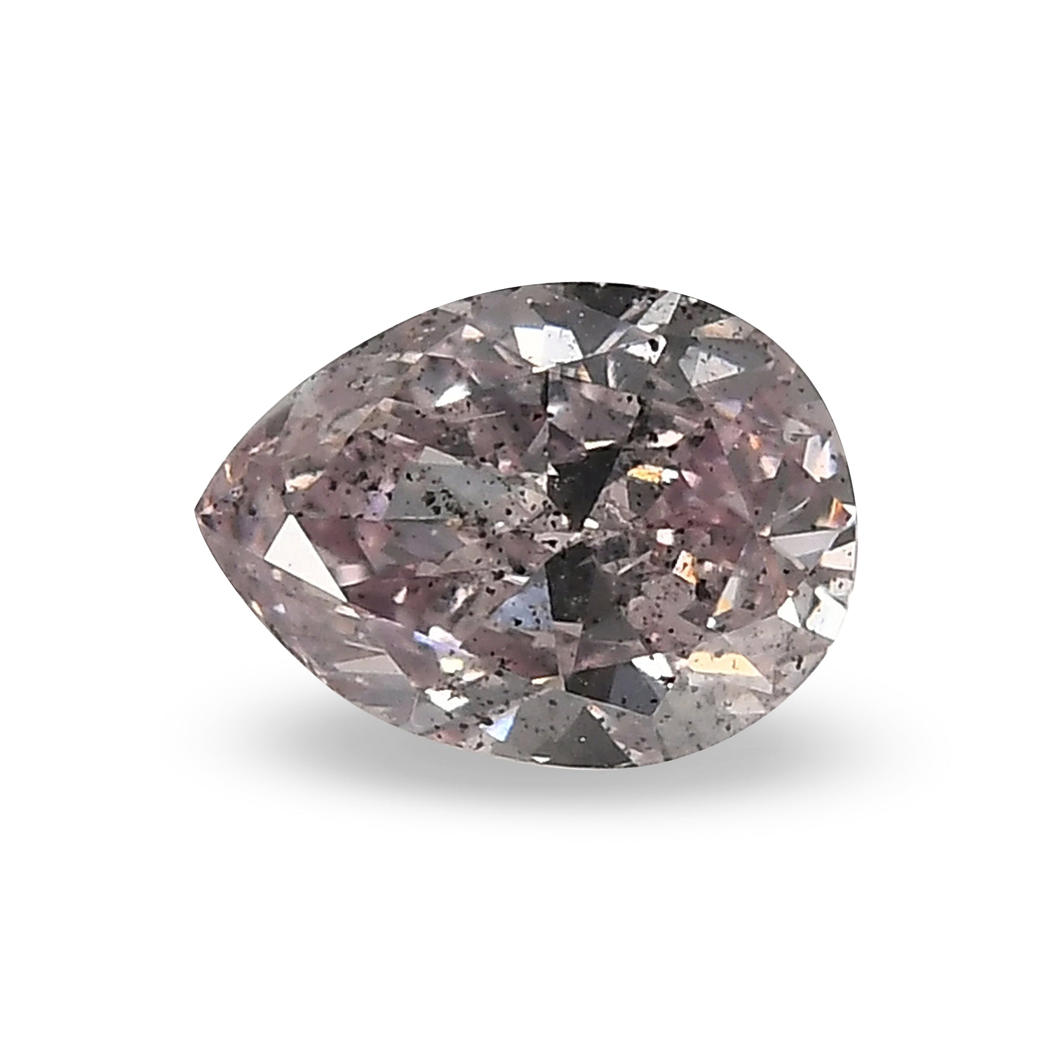 0.51 Carat Fancy Pink Purple Pear Diamond SI2 GIA