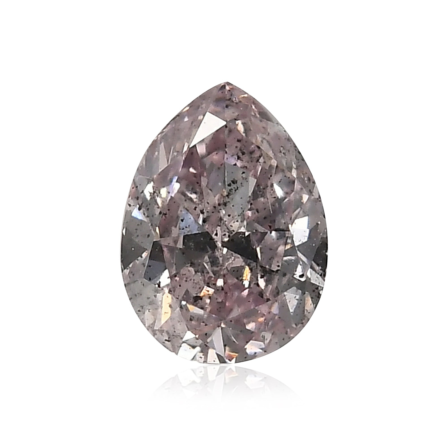 0.51 Carat Fancy Pink Purple Pear Diamond SI2 GIA