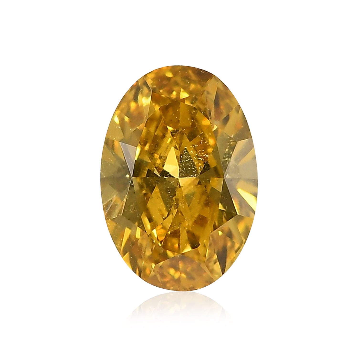 0.77 Carat Fancy Deep Brownish Orangy Yellow Oval Diamond (VS2) GIA