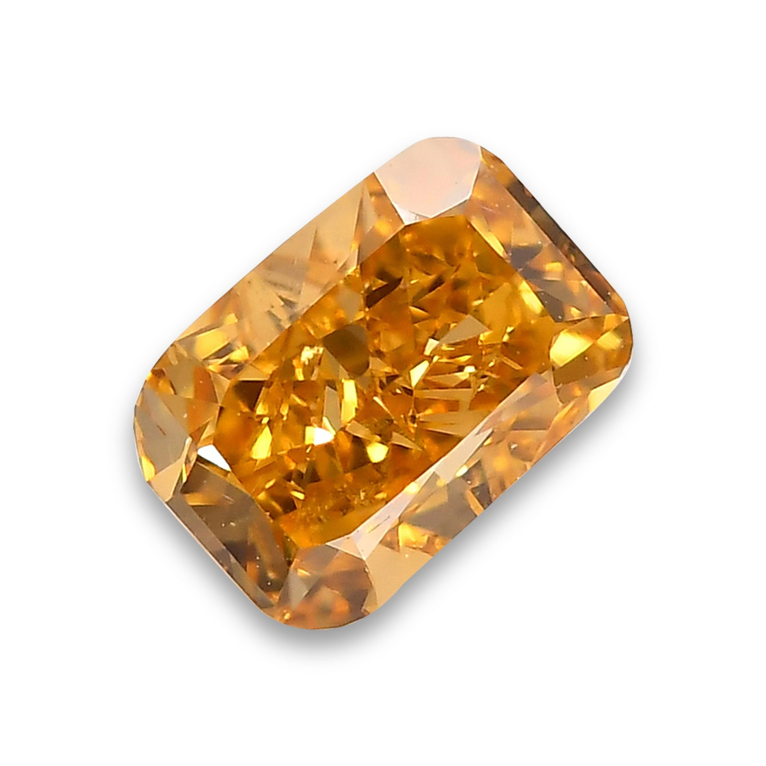 0.80 Carat Fancy Vivid Yellowish Orange Cushion Diamond SI2 GIA