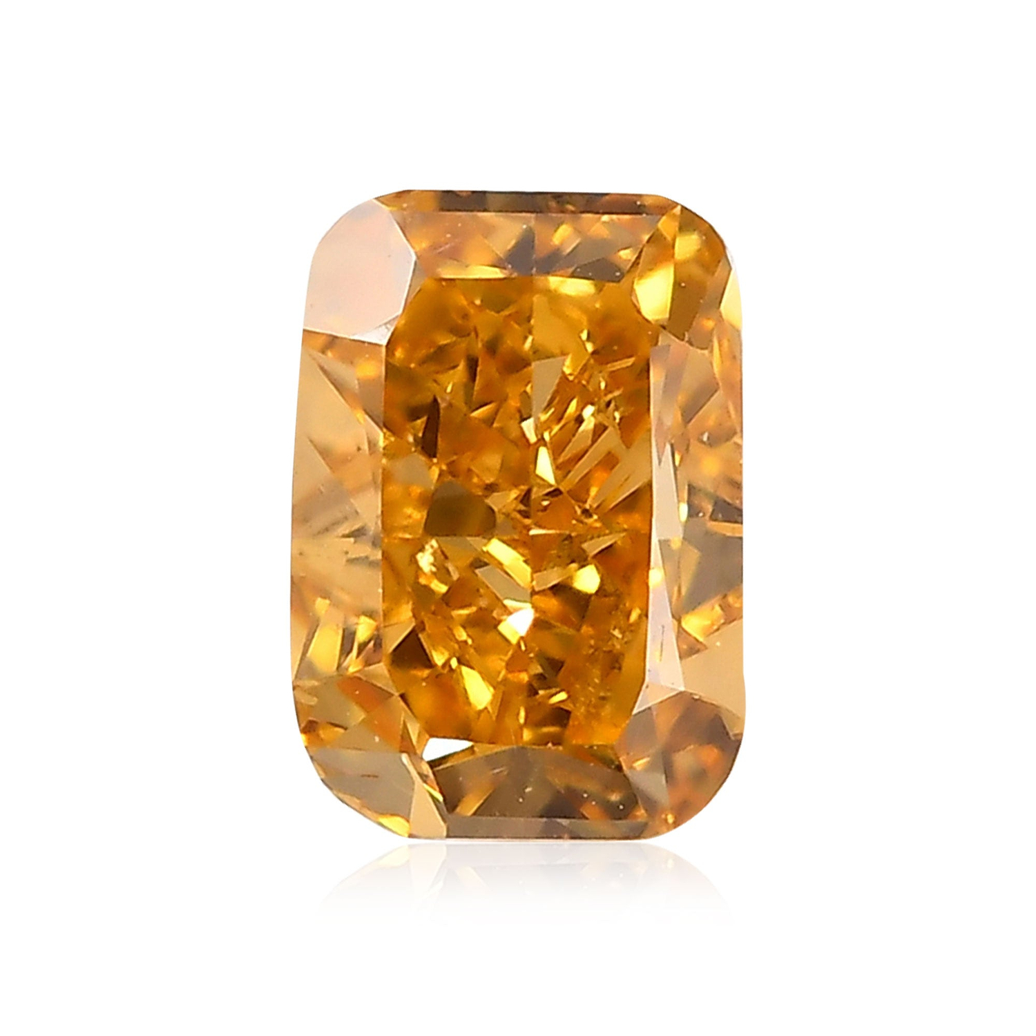 0.80 Carat Fancy Vivid Yellowish Orange Cushion Diamond SI2 GIA