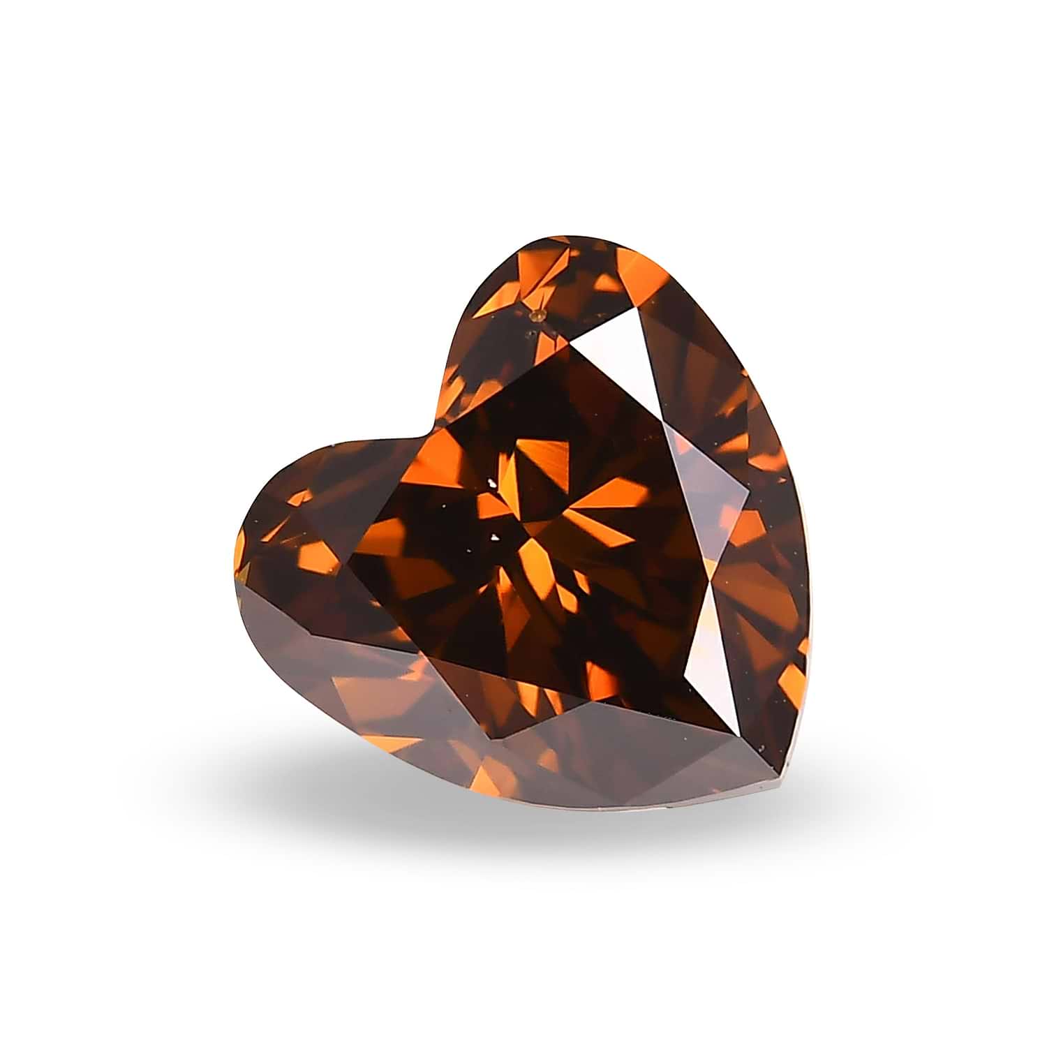 2.49 Carat Fancy Deep Brown Orange HEART Diamond SI2 GIA