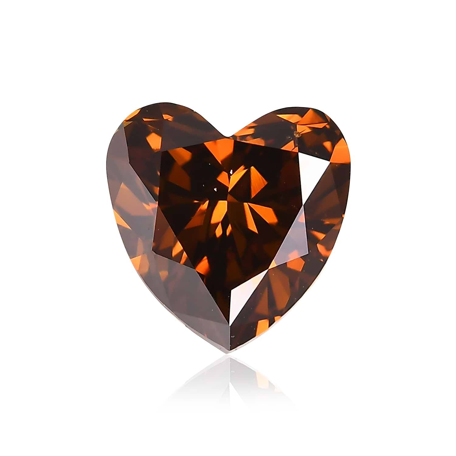 2.49 Carat Fancy Deep Brown Orange HEART Diamond SI2 GIA