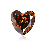 2.49 Carat Fancy Deep Brown Orange HEART Diamond SI2 GIA