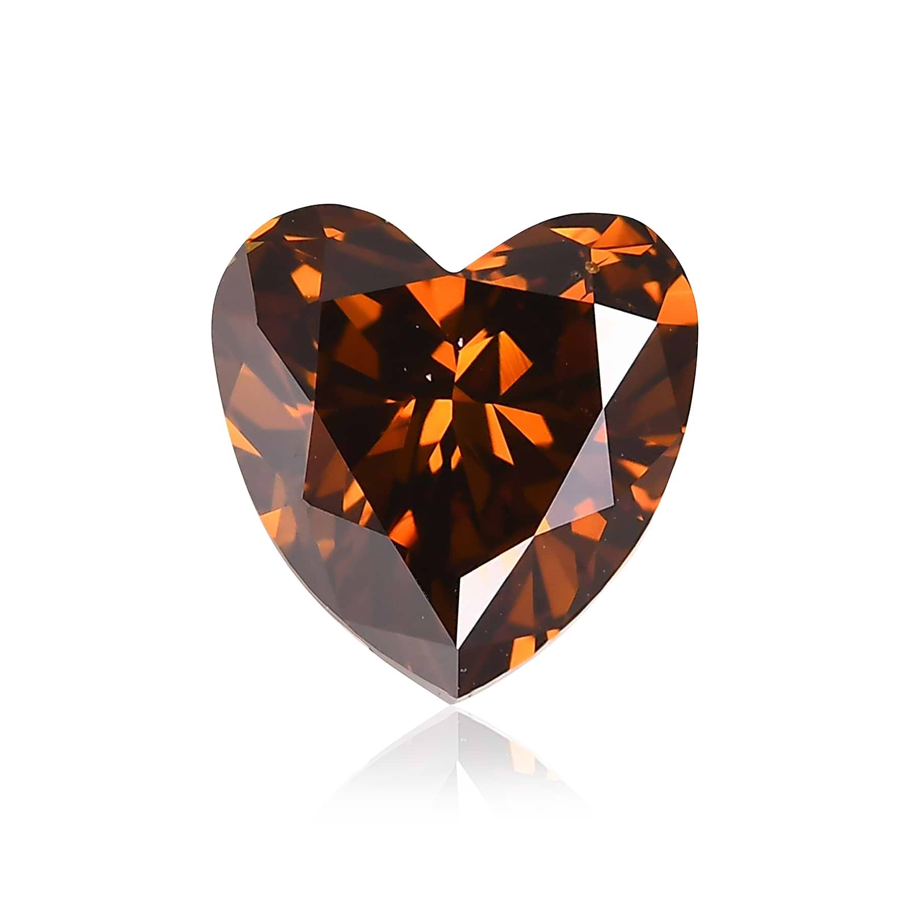 2.49 Carat Fancy Deep Brown Orange HEART Diamond SI2 GIA