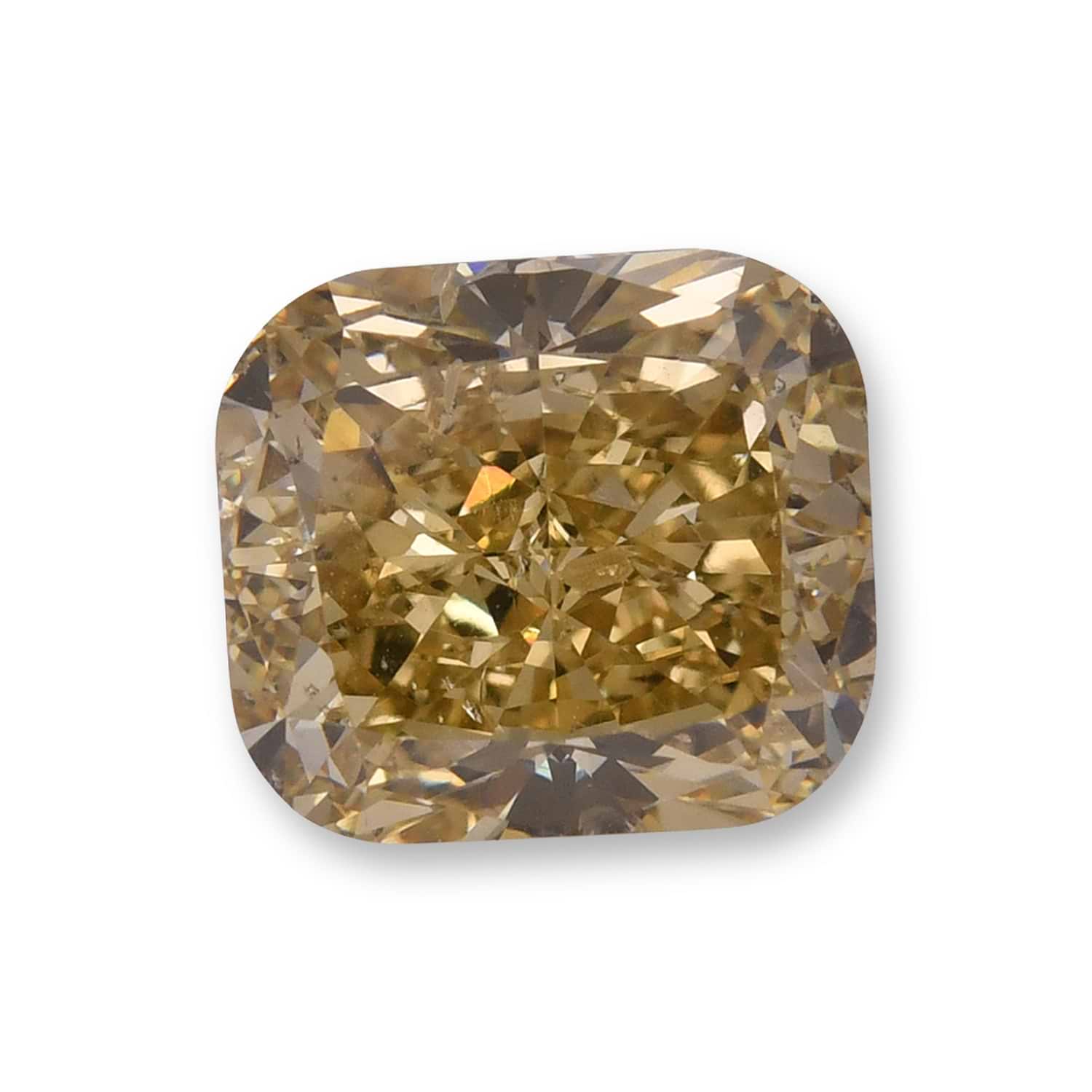 6.60 Carat Fancy Brownish Yellow Cushion Diamond SI2 GIA