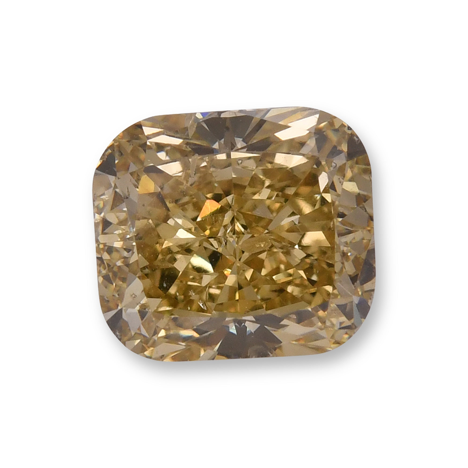 6.60 Carat Fancy Brownish Yellow Cushion Diamond SI2 GIA