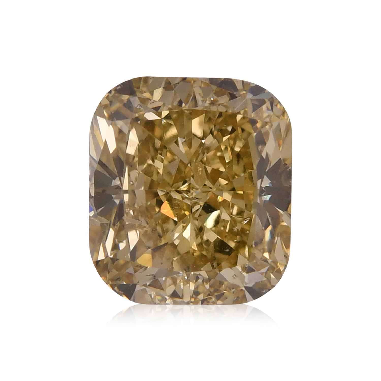 6.60 Carat Fancy Brownish Yellow Cushion Diamond SI2 GIA