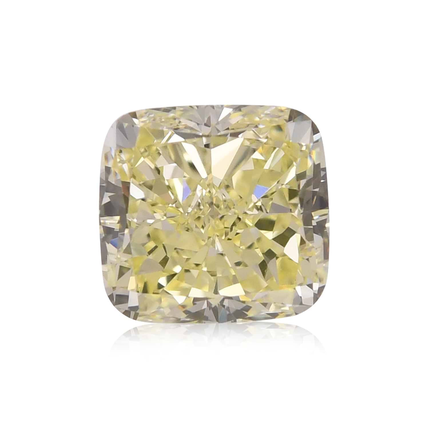 3.03 Carat Fancy Light Yellow Cushion Diamond VVS2 GIA