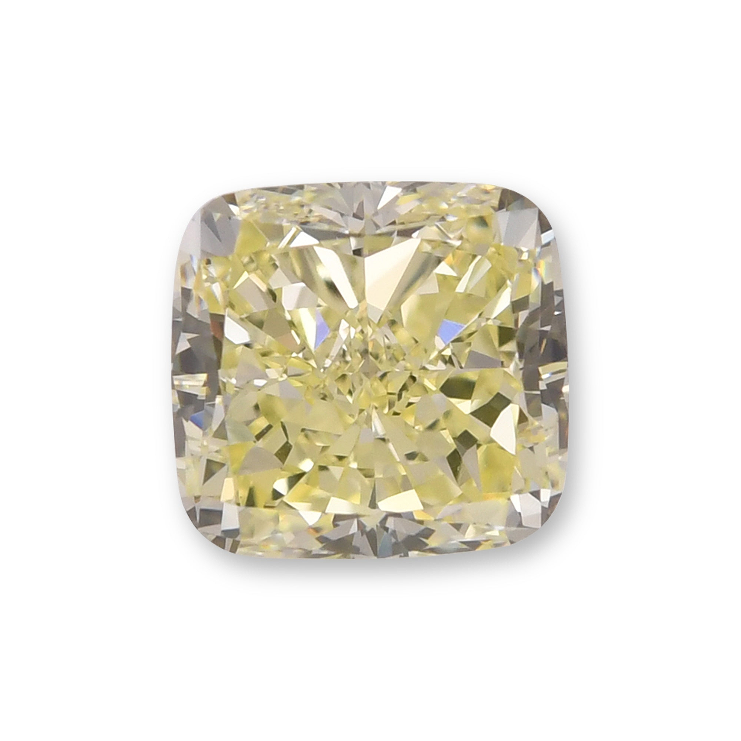 3.03 Carat Fancy Light Yellow Cushion Diamond VVS2 GIA