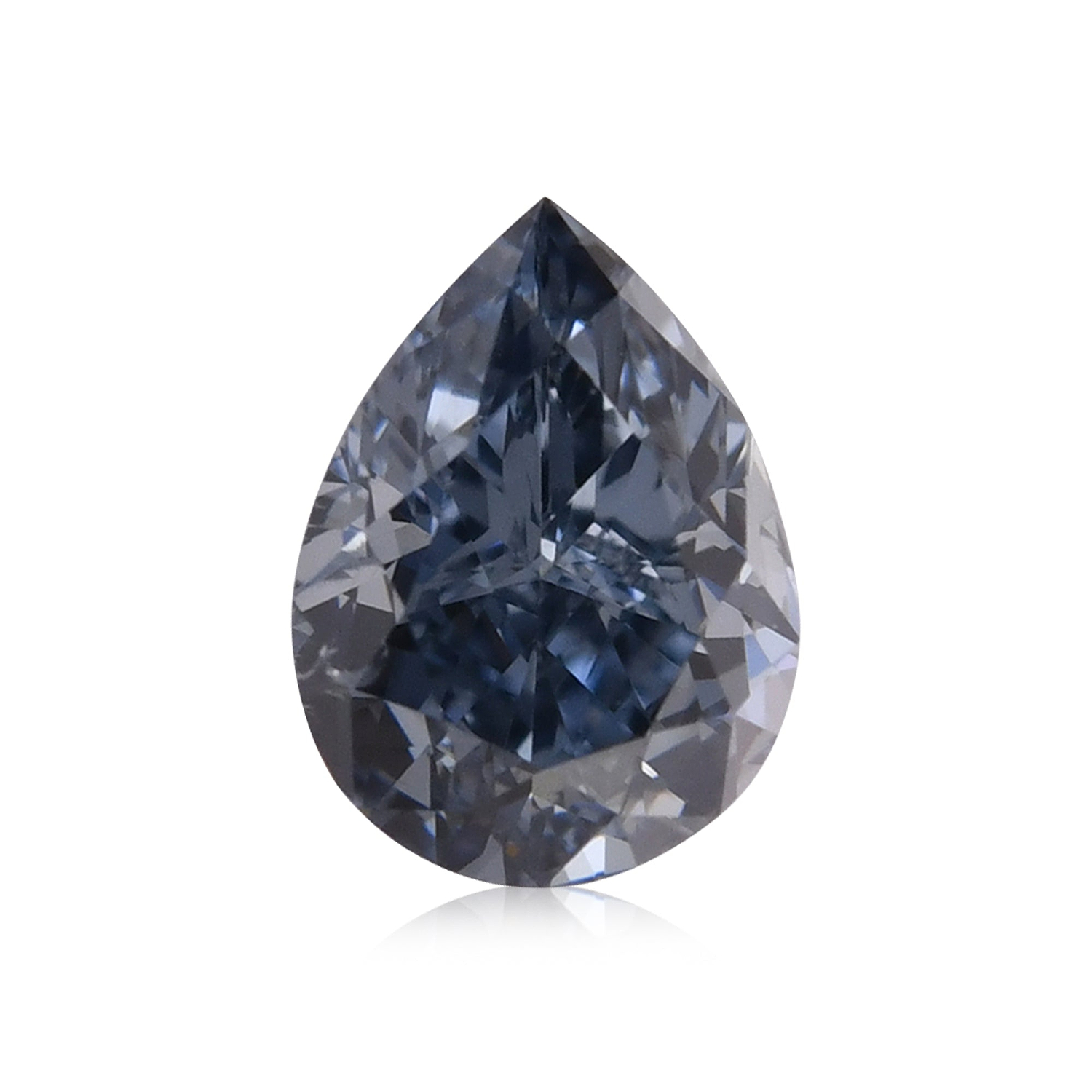 0.92 Carat Fancy Vivid Blue Pear Diamond SI1 GIA