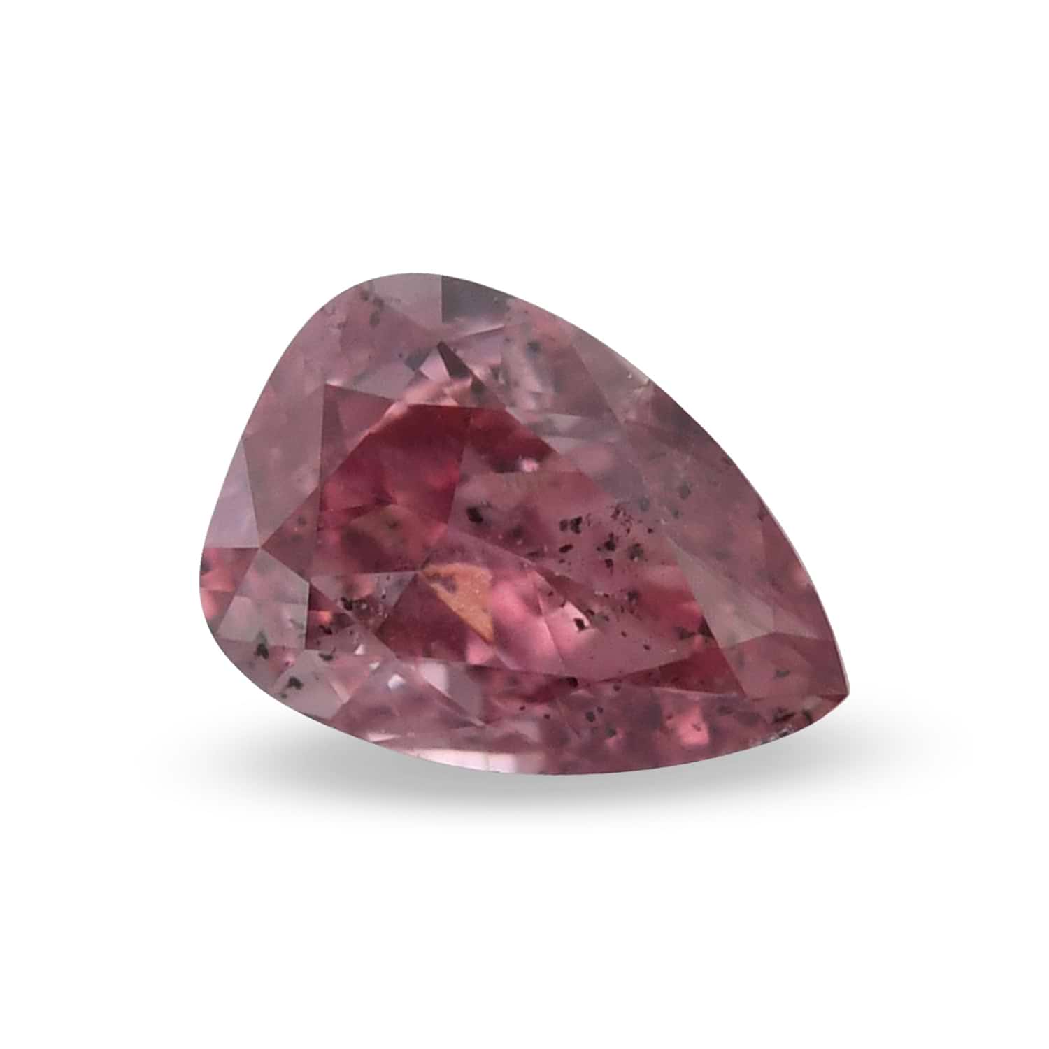 0.09 Carat Fancy Deep Pink Pear Diamond (I1) GIA