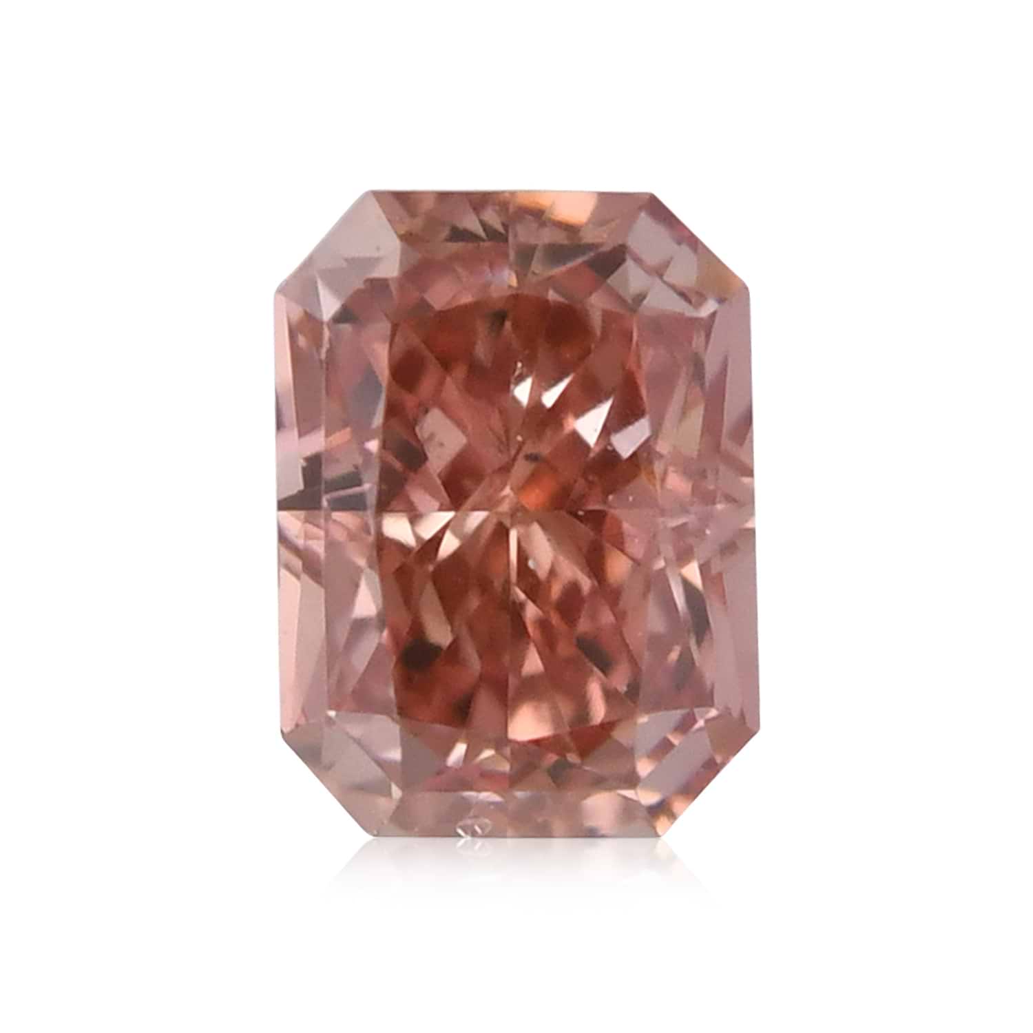 0.26 Carat Fancy Deep Orangy Pink Radiant Diamond SI2 GIA