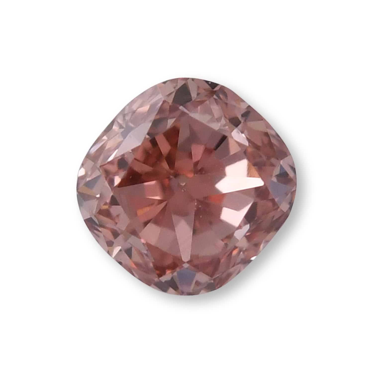 0.20 Carat Fancy Deep Brownish Orangy Pink Cushion Diamond VVS2 GIA