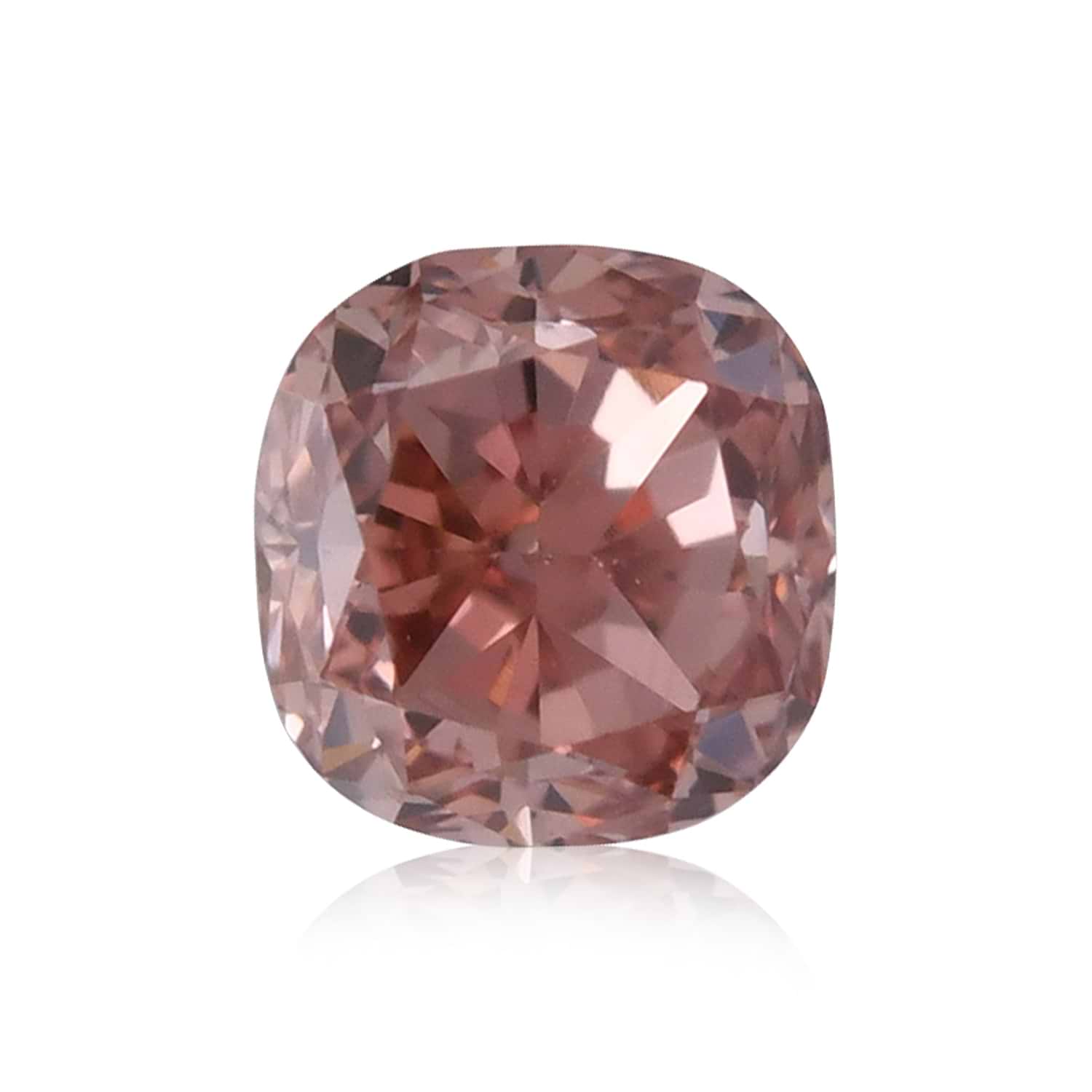 0.20 Carat Fancy Deep Brownish Orangy Pink Cushion Diamond VVS2 GIA