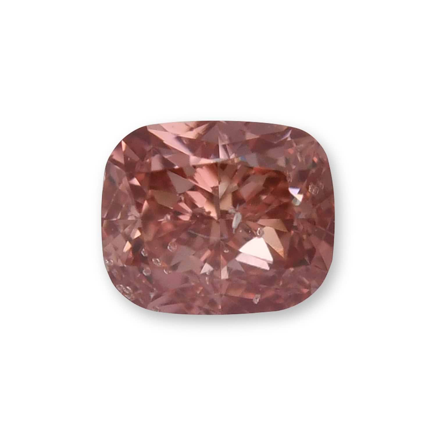 0.21 Carat Fancy Deep Orangy Pink Cushion Diamond I1 GIA