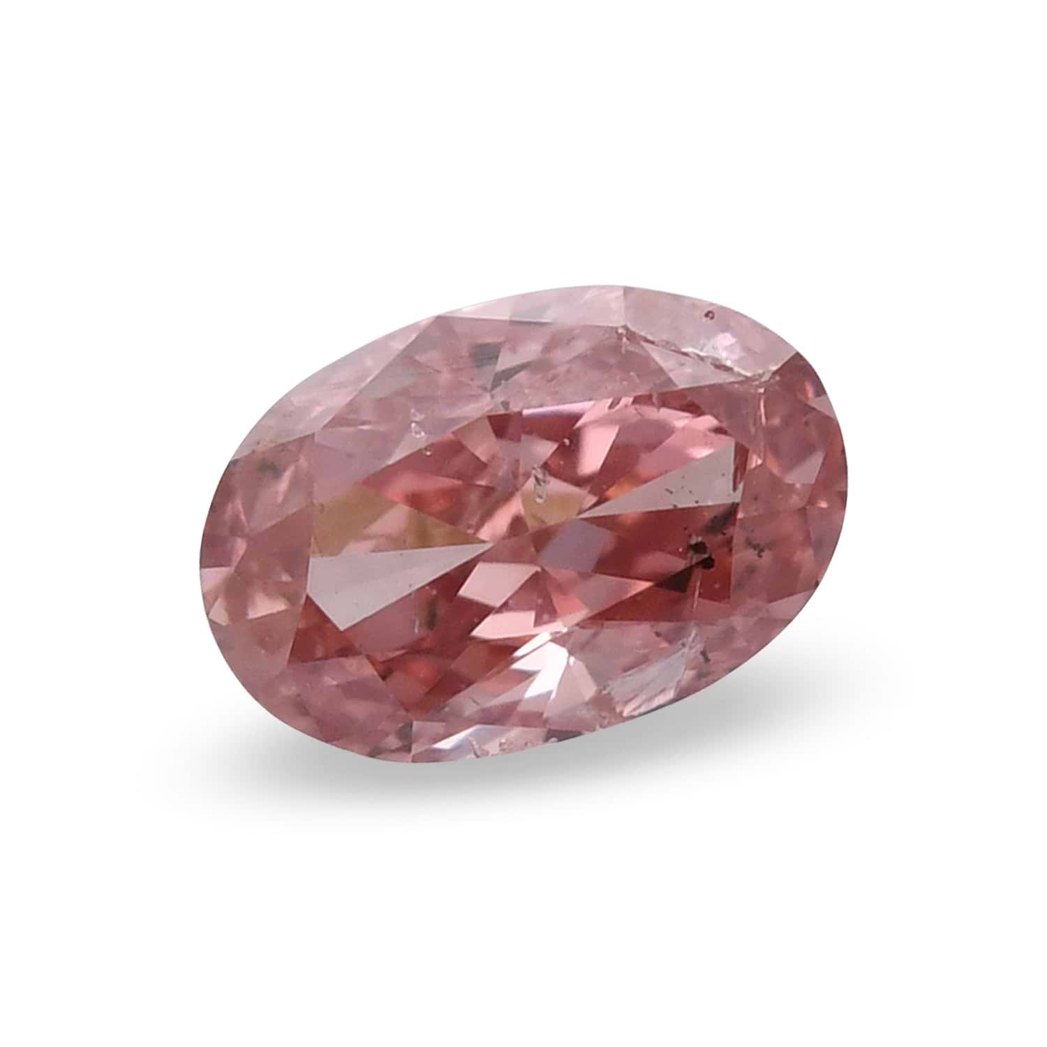 0.31 Carat Fancy Intense Orangy Pink Oval Diamond (I1) GIA