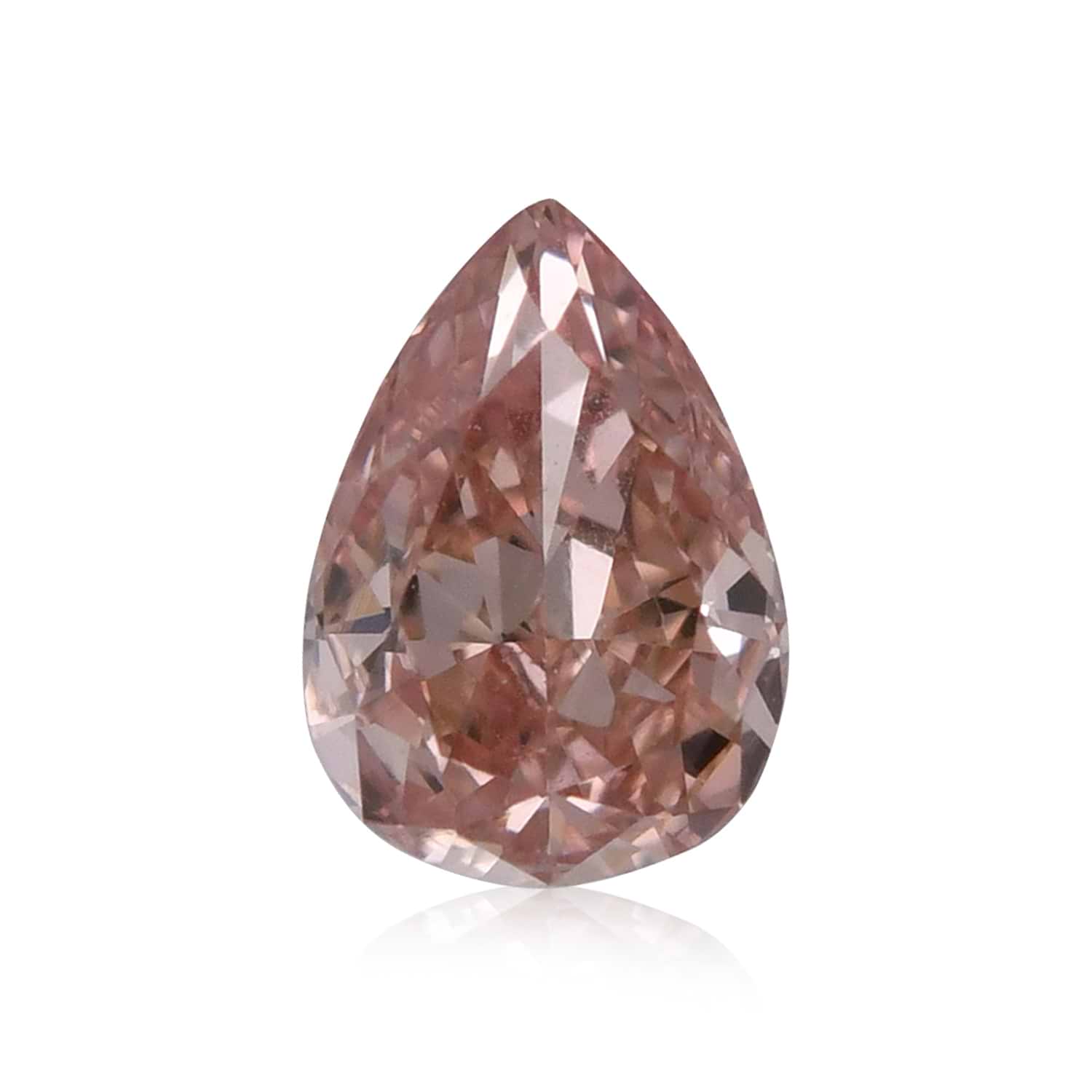 0.20 Carat Fancy Orangy Pink Pear Diamond VS2 GIA