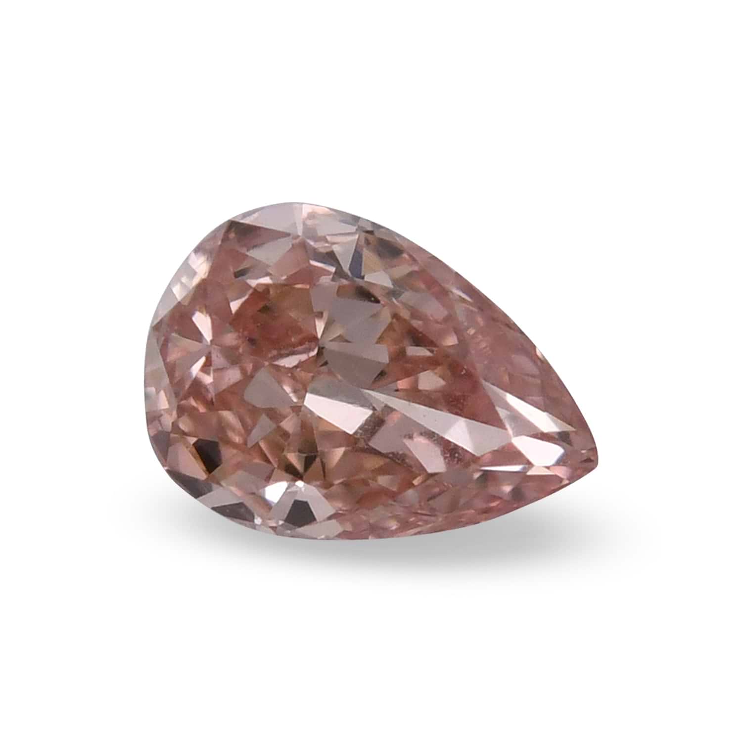 0.20 Carat Fancy Orangy Pink Pear Diamond VS2 GIA