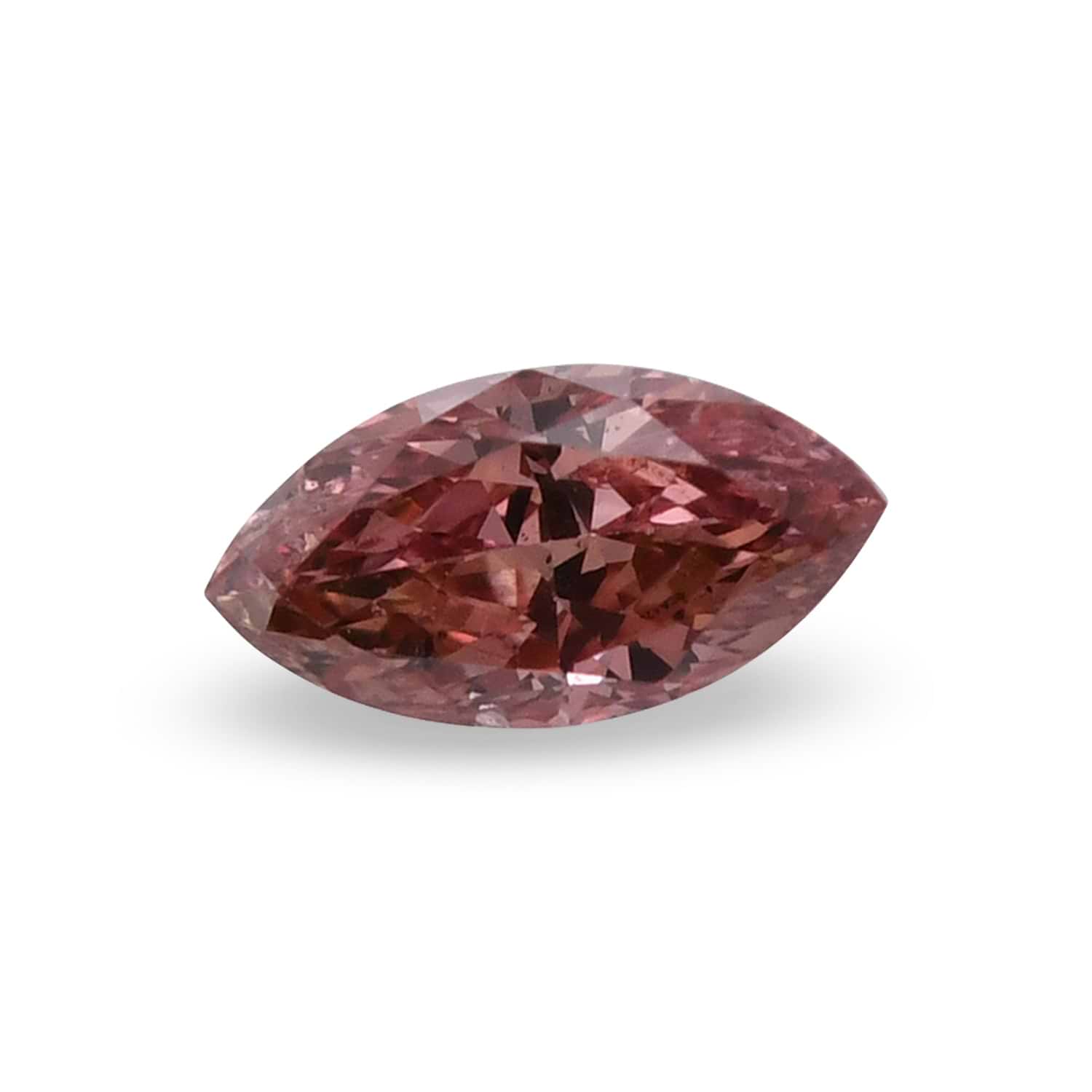 0.17 Carat Fancy Deep Orangy Pink Marquise Diamond I1 GIA