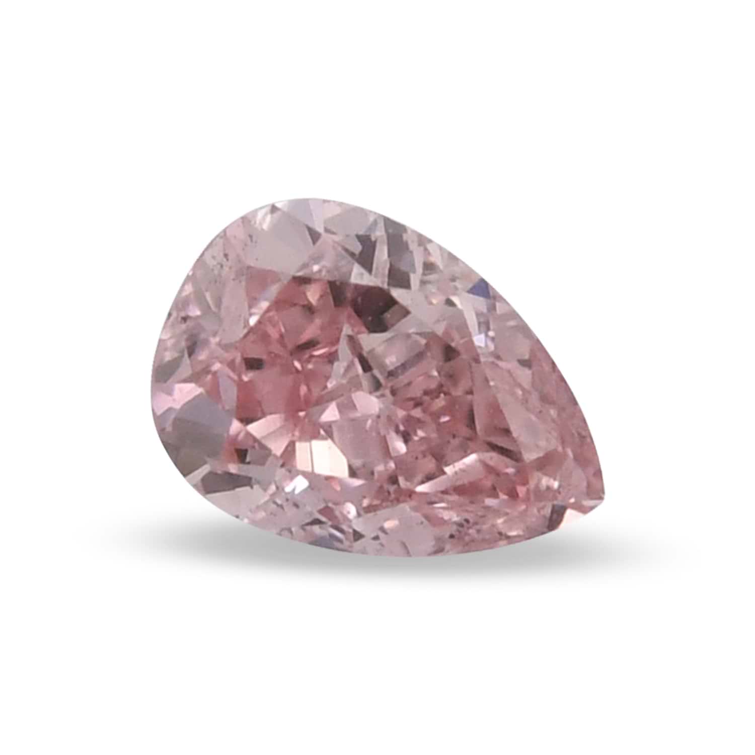0.14 Carat Fancy Intense Pink Pear Diamond (SI2) GIA