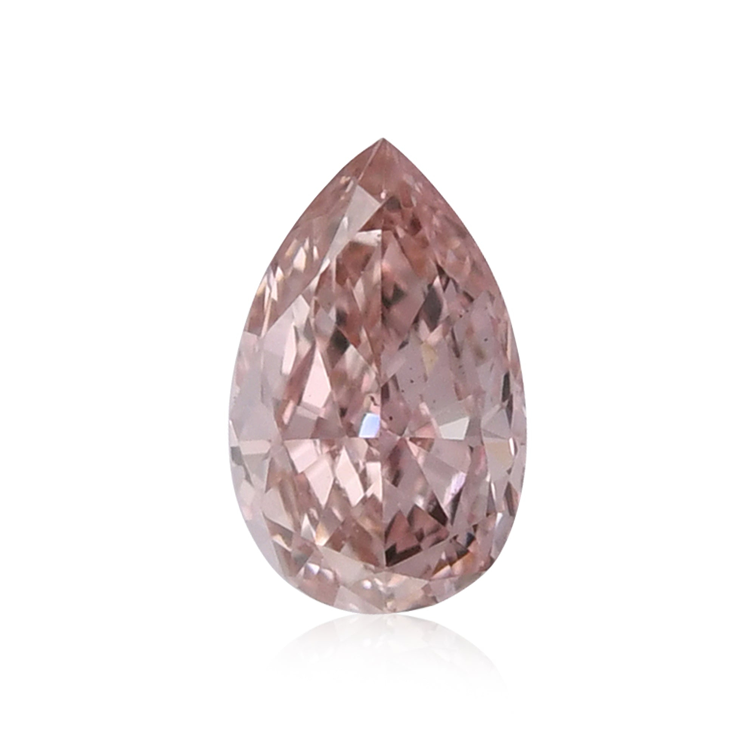 0.18 Carat Fancy Orangy Pink Pear Diamond SI1 GIA
