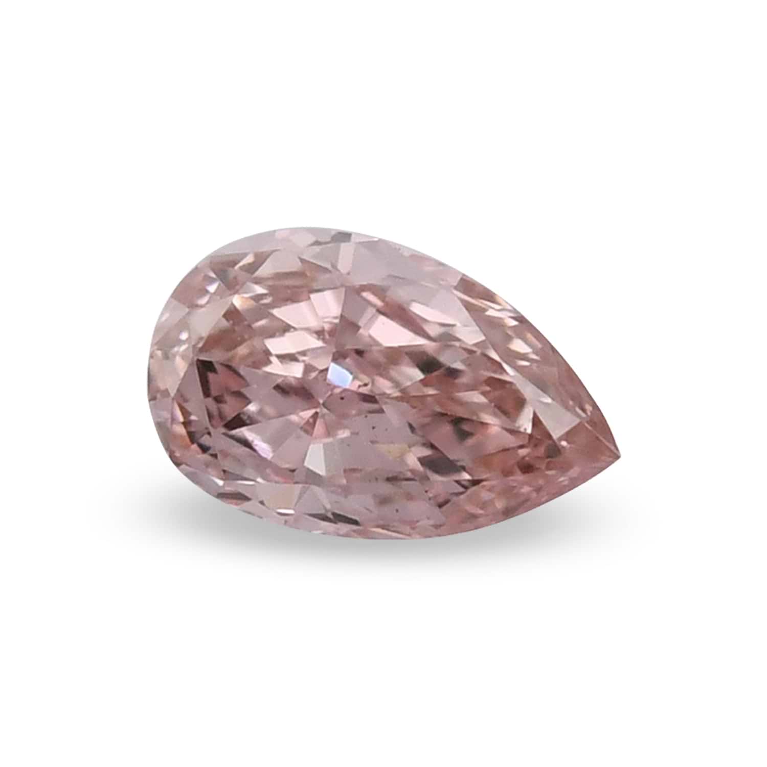 0.18 Carat Fancy Orangy Pink Pear Diamond SI1 GIA