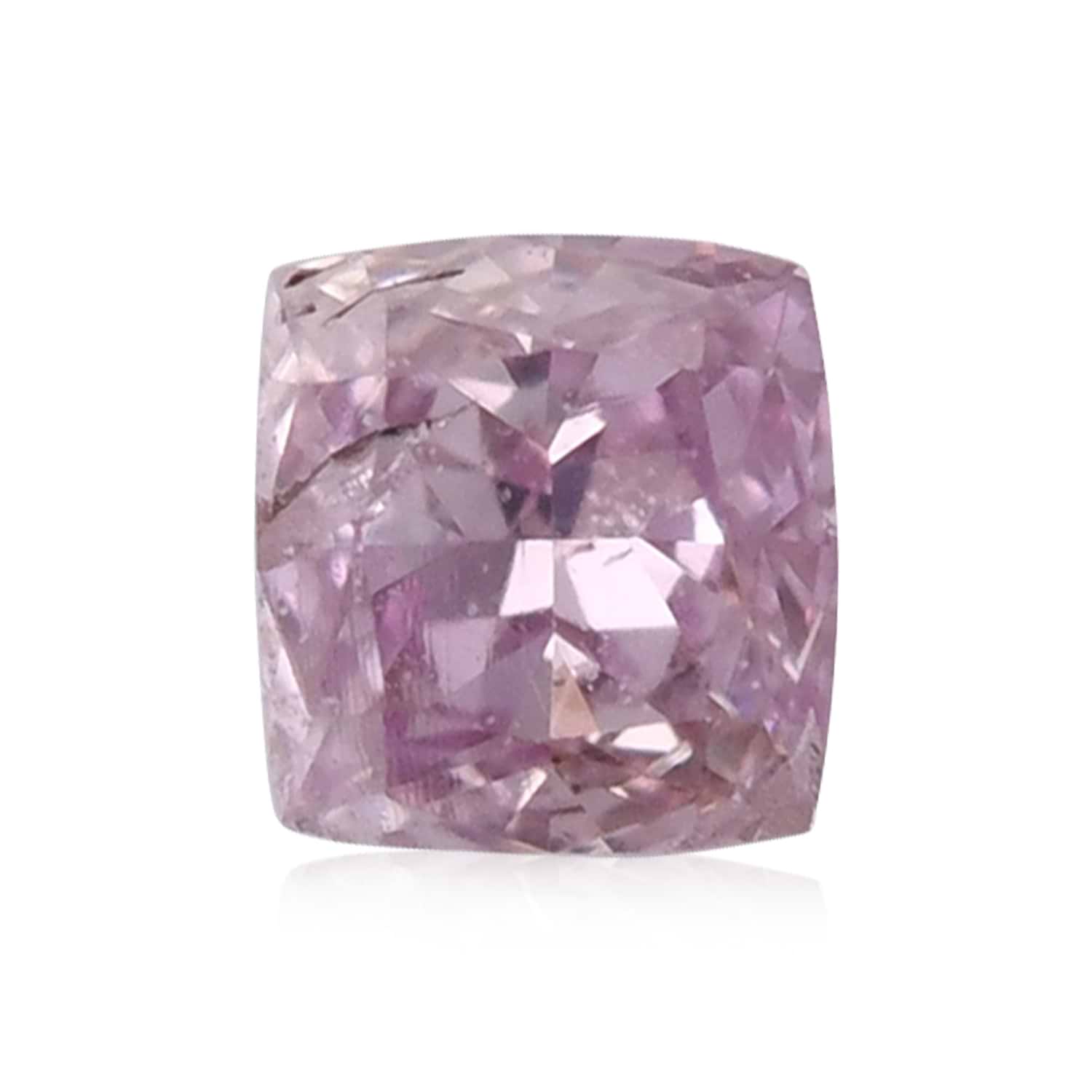 0.07 Carat Fancy Purple Pink Cushion Diamond (I1) GIA