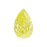 0.21 Carat Fancy Intense Yellow Green Pear Diamond VS1 GIA